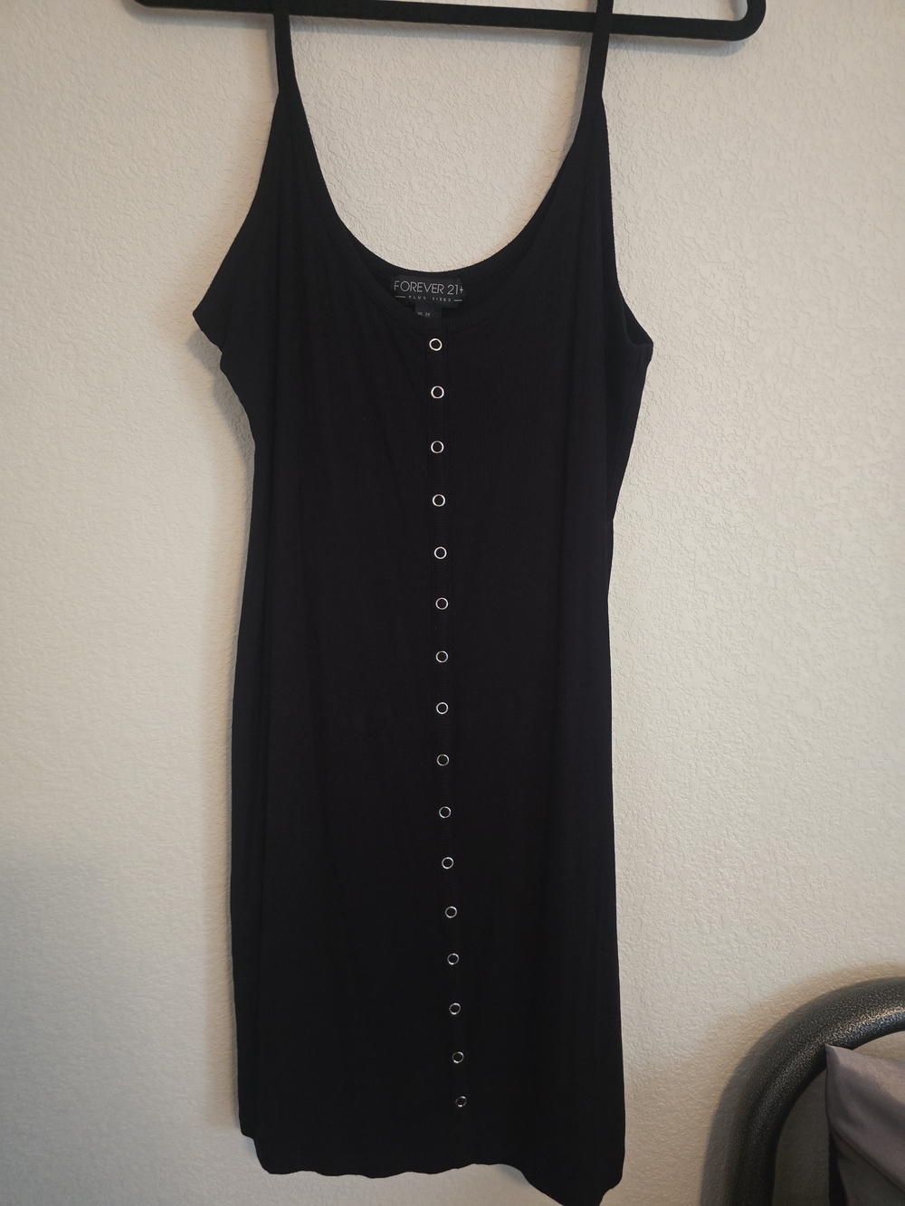 Forever 21 Black Button-Front Slip Dress 2x